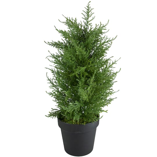 2ft. Unlit Artificial Cedar Pine Petite Arborvitae Tree in Round Pot